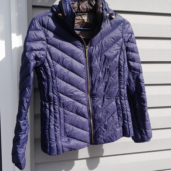 Michael Kors Packable Down Jacket - Deep Blue Womens  P/S - Picture 1 of 4